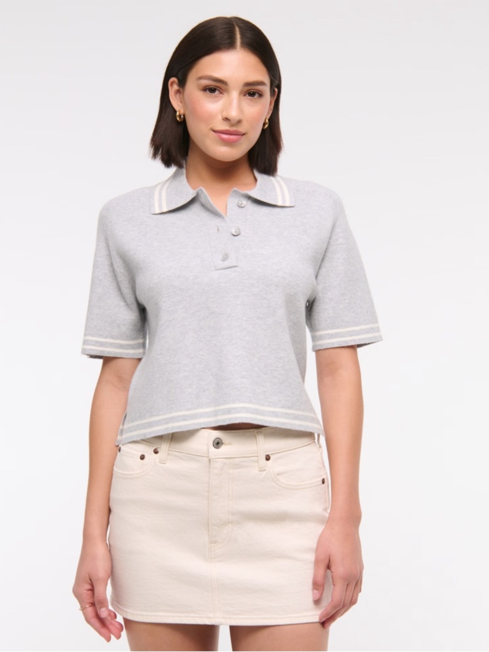 Abercrombie LuxeLoft Short-Sleeve Sweater Polo